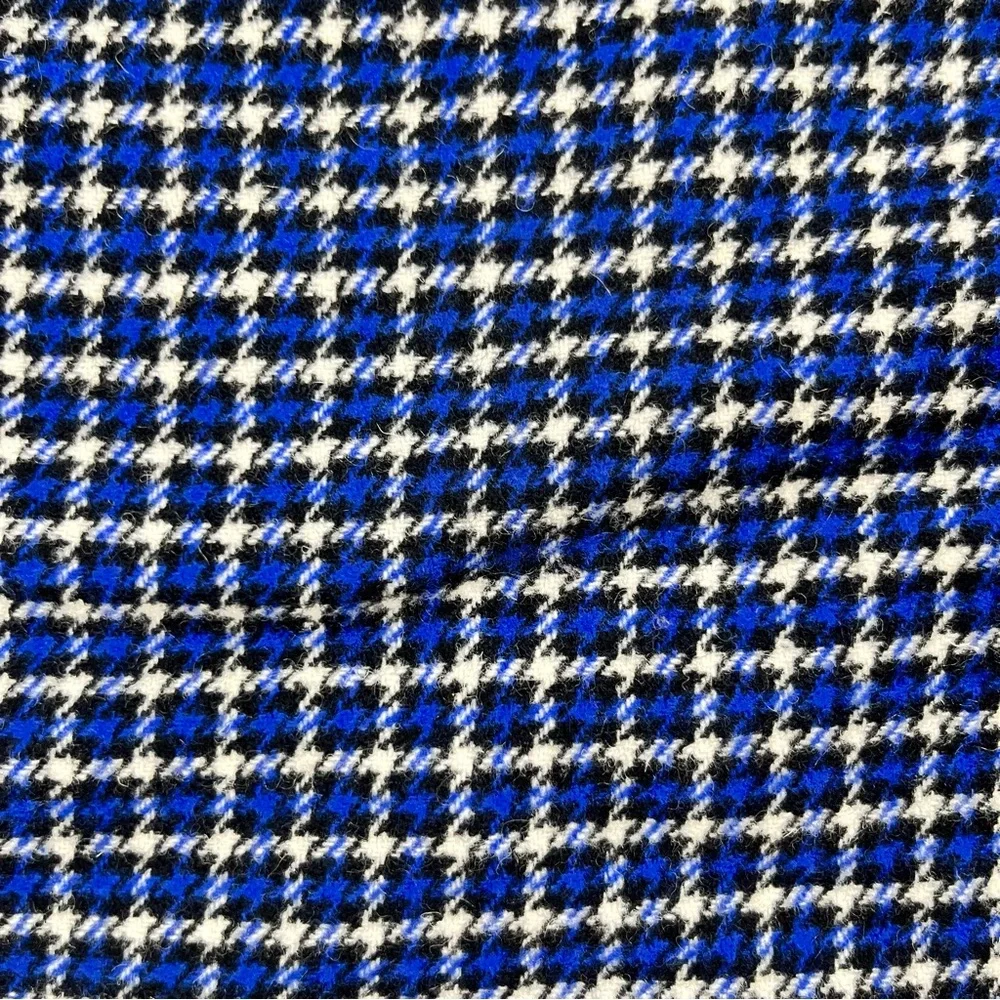Talbots Blue Houndstooth Wool Blend Skirt Size‎ 6